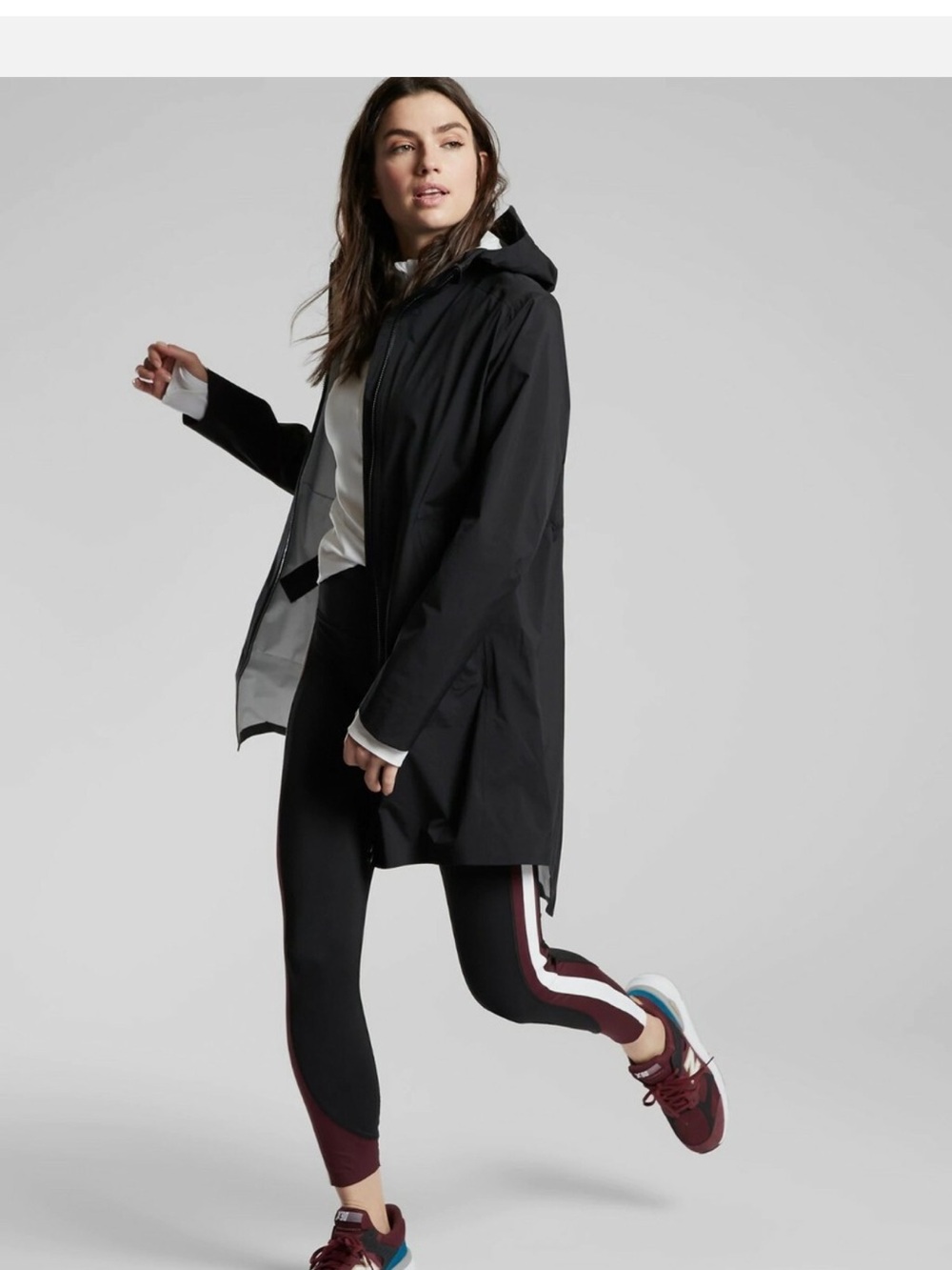 Athleta Black Jacket with Beige Label